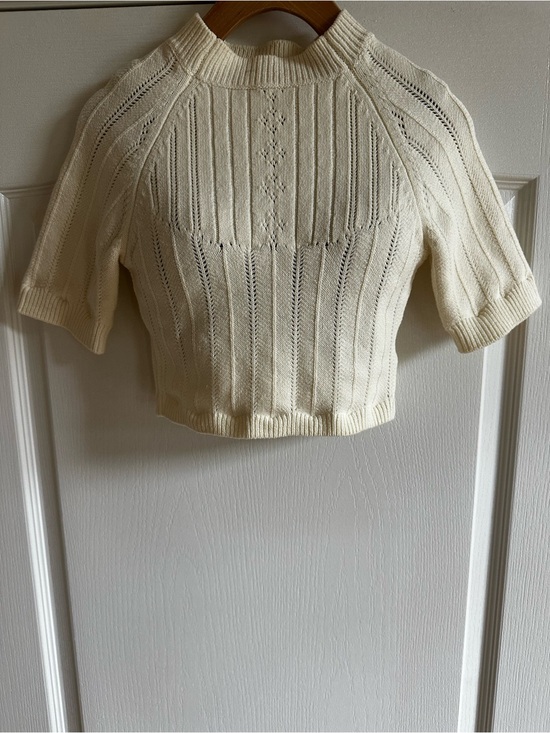 Intimately By Free People Tops - Women's/Junior Cream Short-Sleeve Knit Pullover Top